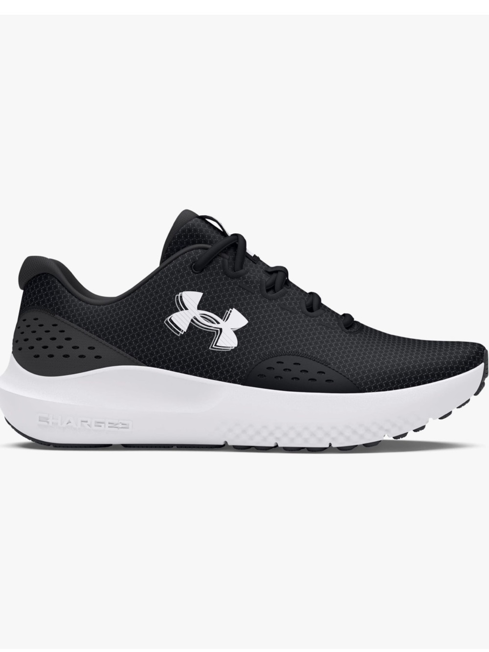 Under Armour UA Charged Surge 4 Running Sneaker Black & White Men’s Size 7.5